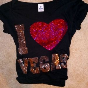 Victoria Secret Pink Las Vegas Sequin Tshirt